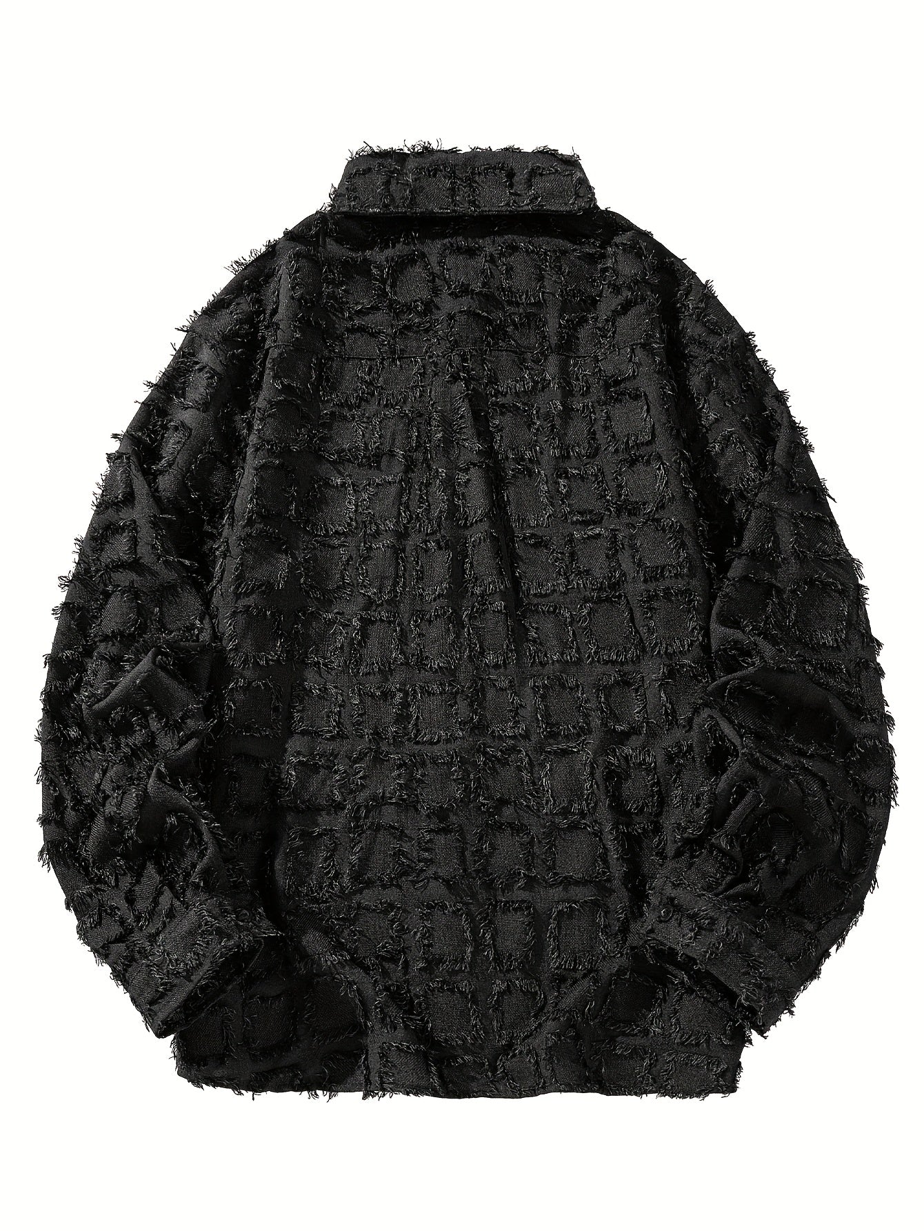 Men's Plaid Shirt Jacket - Furry Loose Fit