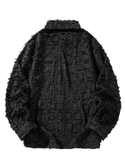 Men's Plaid Shirt Jacket - Furry Loose Fit