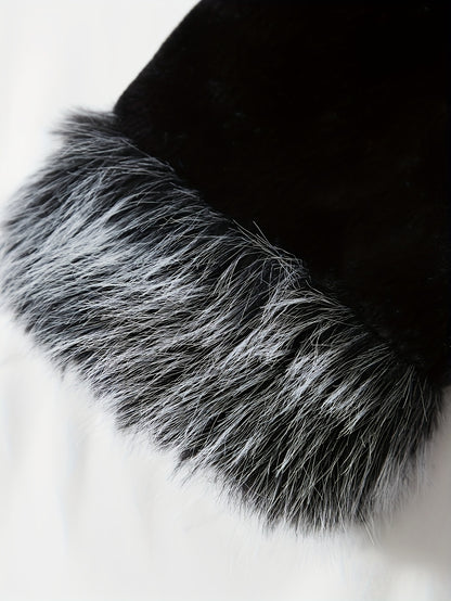 Plus Size Women's Faux Fur-Lined Hooded Coat