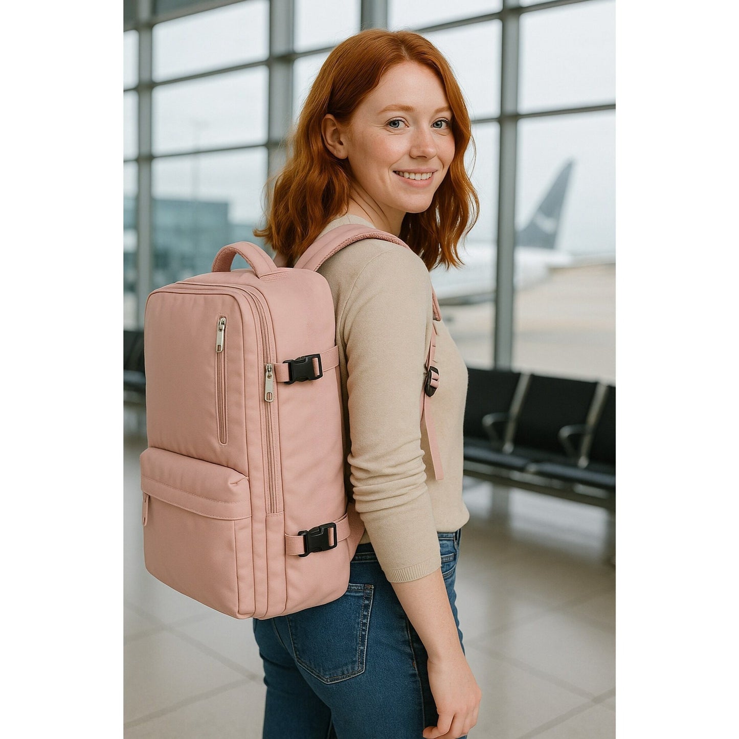 Ryanair 40x20x25 Airplane Backpack - Durable Cabin Hand Luggage