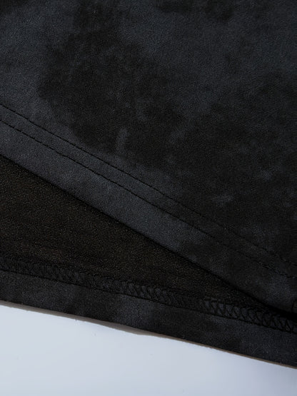 Men's Vintage Tie-Dye T-Shirt - Letter Embroidery Crew Neck