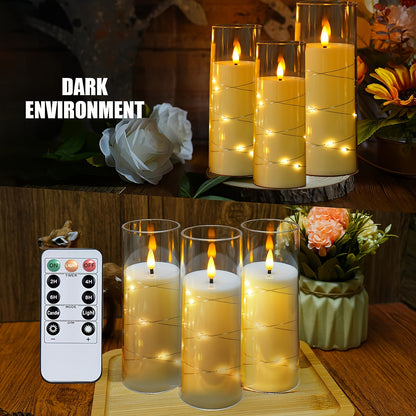 3pcs Flickering Flameless LED Candles – 3D Wick, Remote & Timer