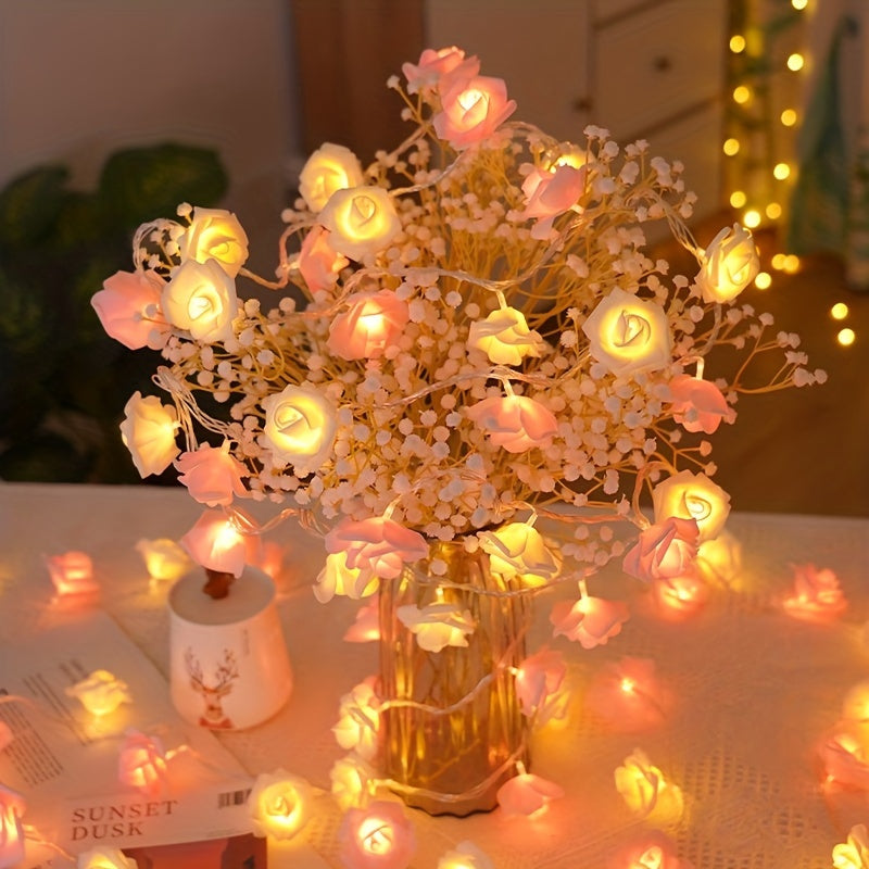 LED Rose Flower String Lights