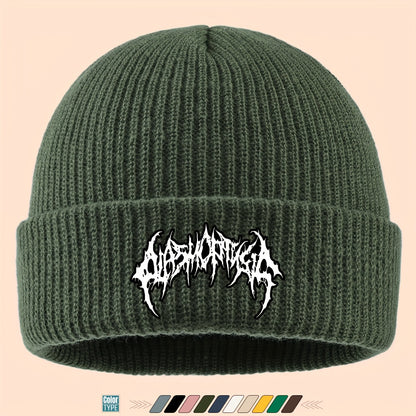 Gothic Beanie Hat - White Bone Spikes