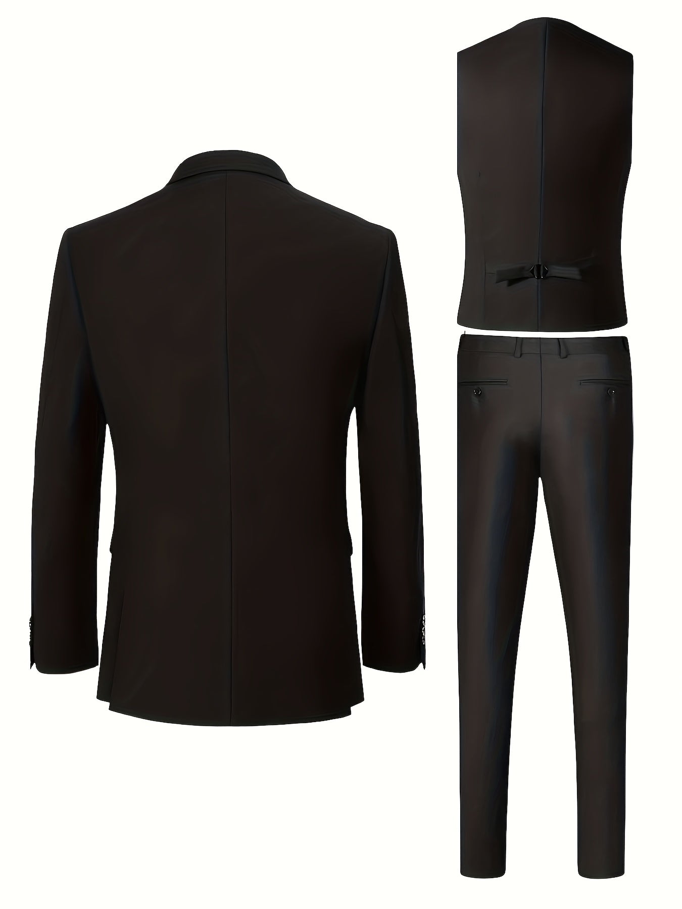 Men's 3pcs Suit Set - Blazer Vest Pants Elegant