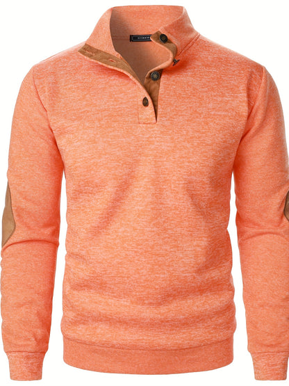 Men's Stand-Collar Casual Sweatshirt - Autumn Winter Long Sleeve