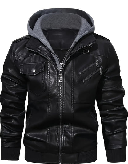 Men's Hooded Jacket - Full-Zip Zippered Pockets Lightweight