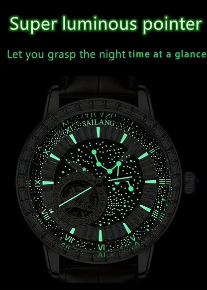 VerdeMontre Black Swan Watch - Rhinestone Luminous Unisex