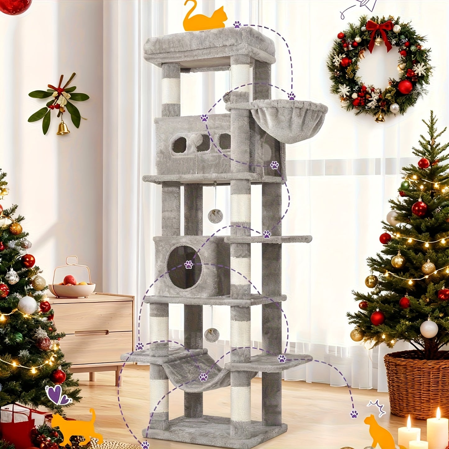 HZUANERI 170cm Large Cat Tree