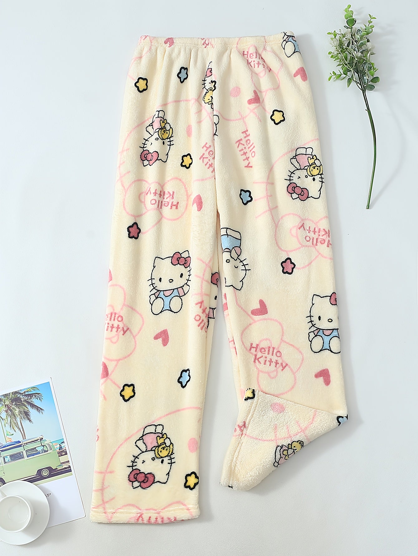Hello Kitty Women's Flannel Sleep Pants - Thick Warm Winter