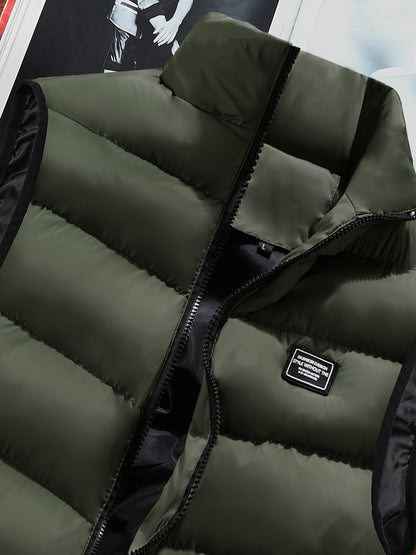 Men's Sleeveless Vest - Warm Zippered Stand Collar