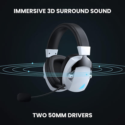 Wireless Gaming Headset - 3 Modes with 48Hr Battery & Surround Sound