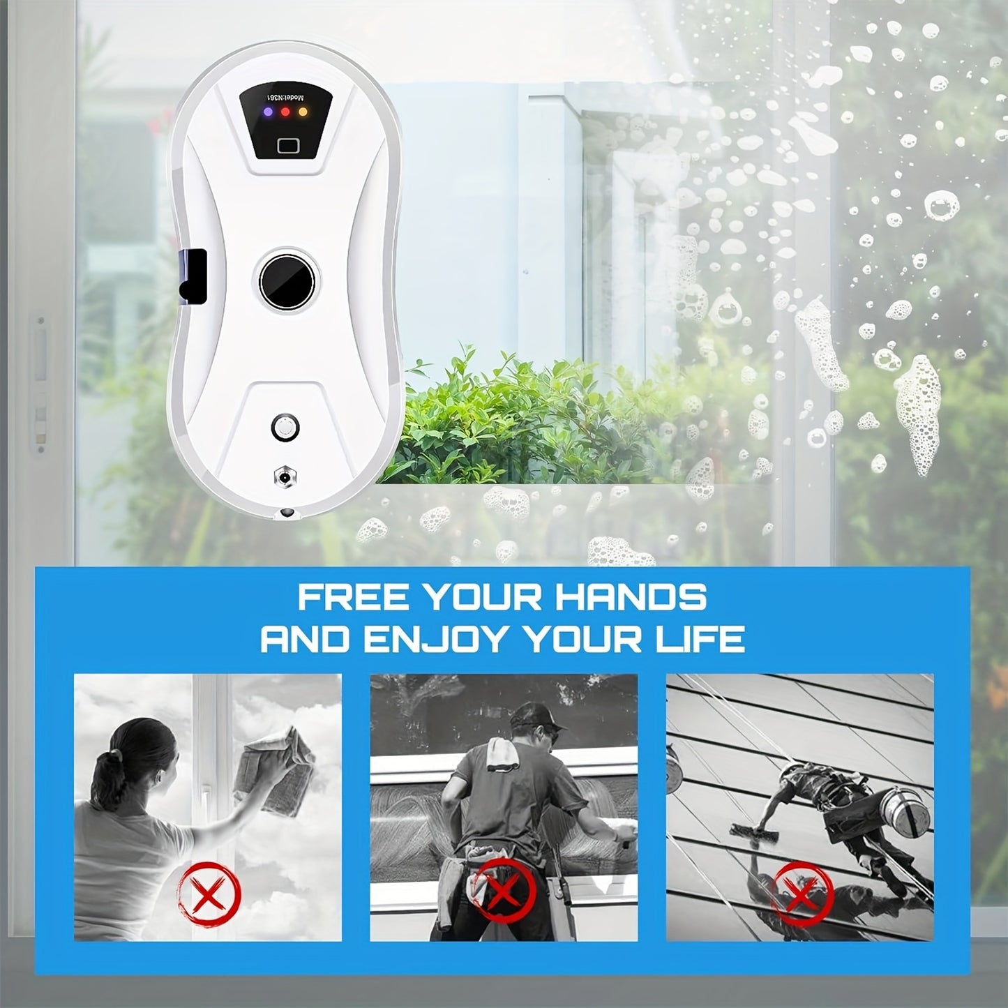 Intelligent Automatic Window Cleaner - Remote Controlled