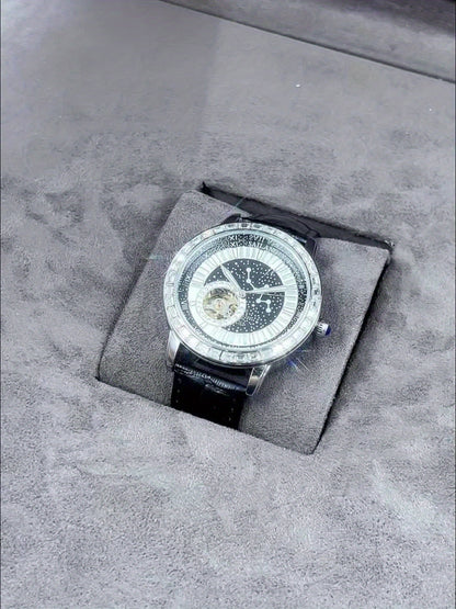 VerdeMontre Black Swan Watch - Rhinestone Luminous Unisex