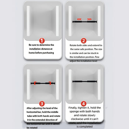 Adjustable Door Pull-Up Bar 61.98-100.08cm - No-Drill Carbon Steel