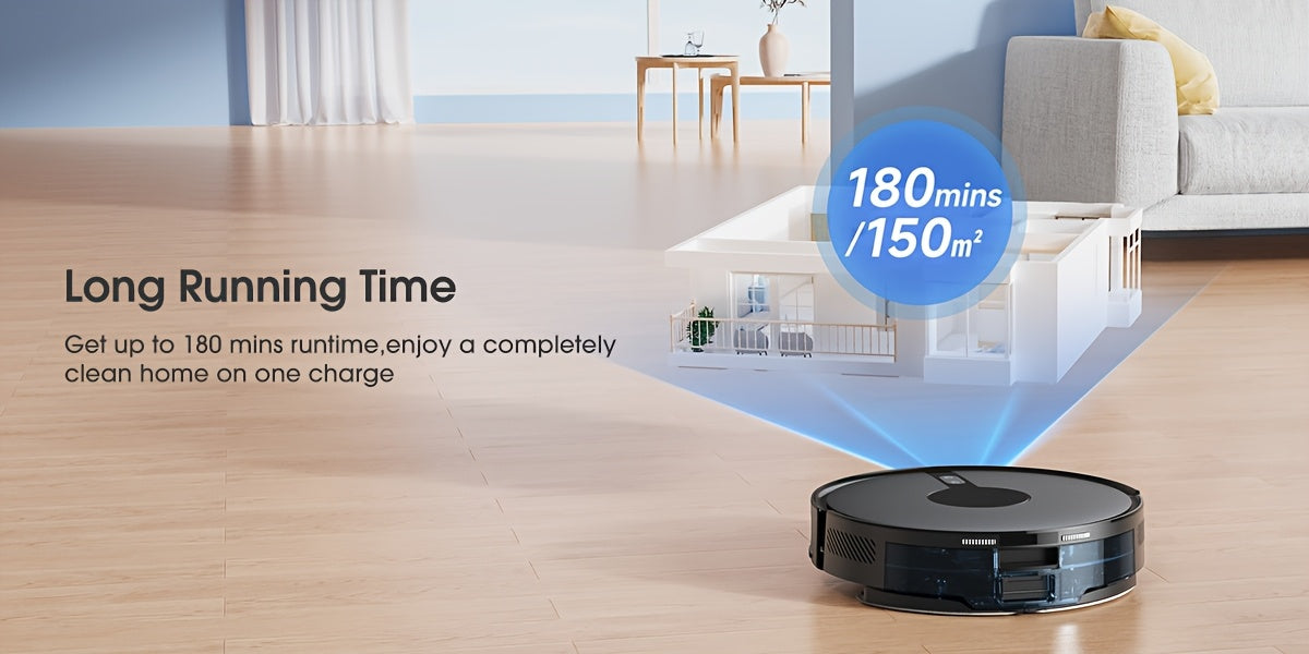 Lubluelu B40 Robot Vacuum Cleaner - 3 in 1 Mop 6500Pa