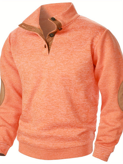Men's Stand-Collar Casual Sweatshirt - Autumn Winter Long Sleeve