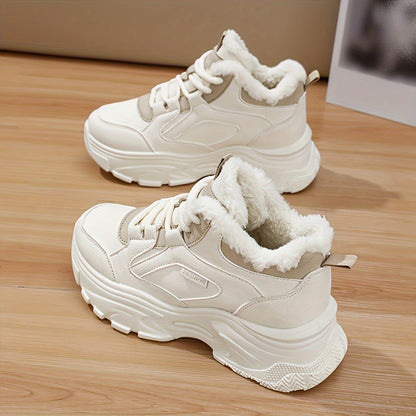 Women's Winter Warm Plush-Lined Mid-Top Sneakers