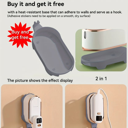 Handheld Steamer with Iron - 3-Speed 180° Rotatable 2-in-1