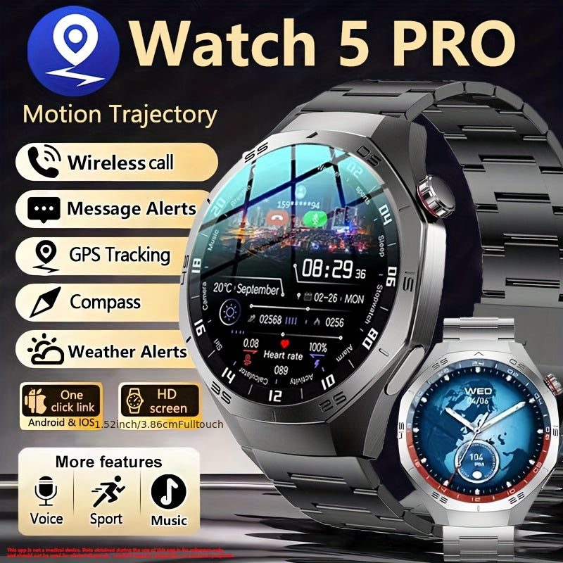 GPS GT5 Pro Men's Smartwatch - 3.86cm HD Display 100+ Sports