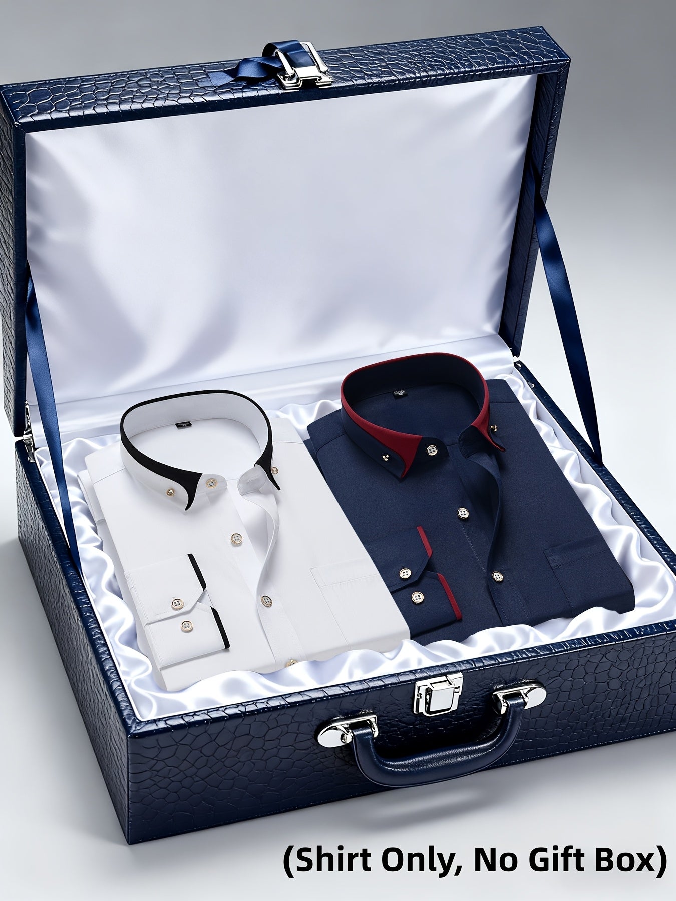 Men's Casual Business Shirt 1+1pc - Lapel Chest Pocket