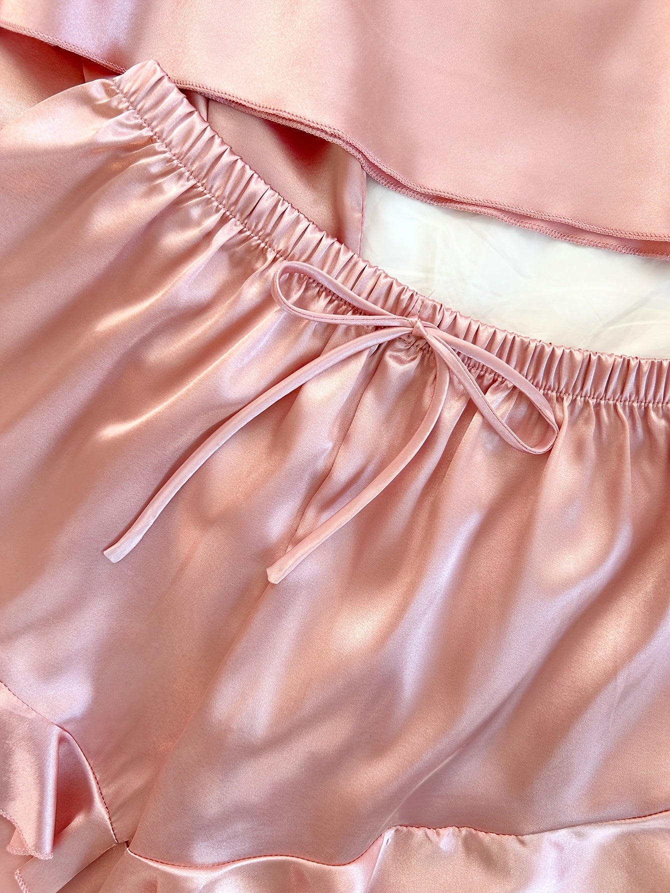 Women's All-Season V-Neck Pajama Set - Tie Waist Drawstring