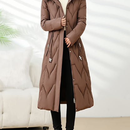 Damenmantel in Übergröße, knielang, neue Wintermode, schmal geschnitten, mit Kapuze und dickem Futter, Winterjacke für Damen in Übergröße, leichte Wintermäntel für Damen mit Taschen, Jacke für Damen in Übergröße