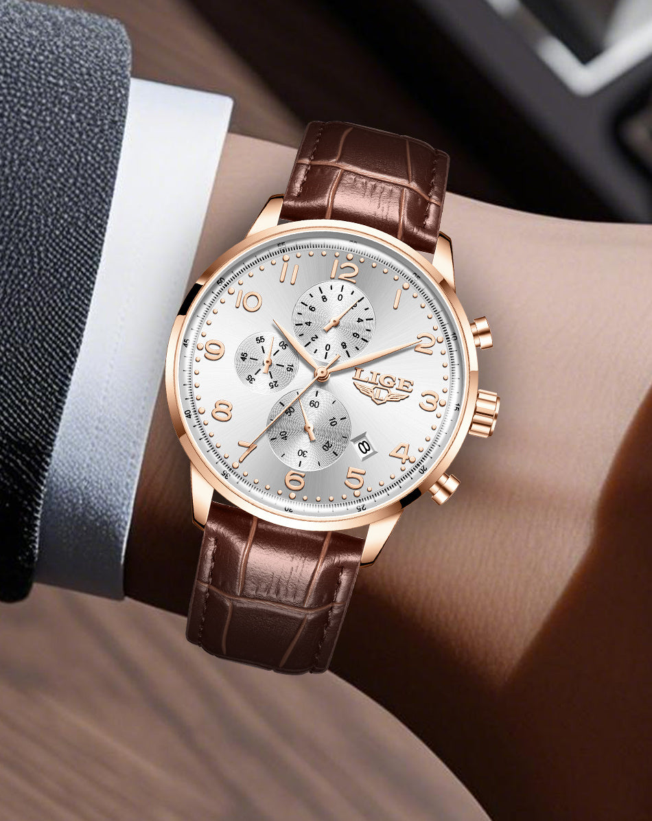LIGE Men's Elegant Chronograph Watch