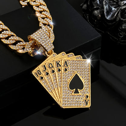 Poker Pendant + Cuban Chain