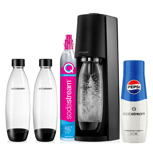 SODASTREAM TERRA SATURATOR - Cartridge 2 Bottles 1L + Pepsi Syrup