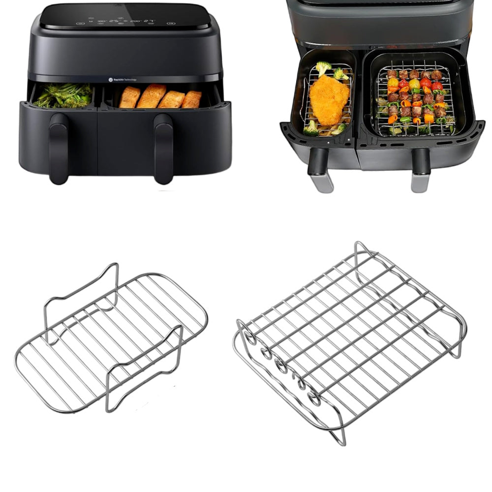 2pcs Stainless Steel Air Fryer Grill Racks - Philips NA350 NA550