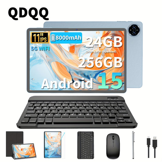 QDDQ Android 15 Tablet 11" - 24GB RAM 256GB 8000mAh Dual Camera