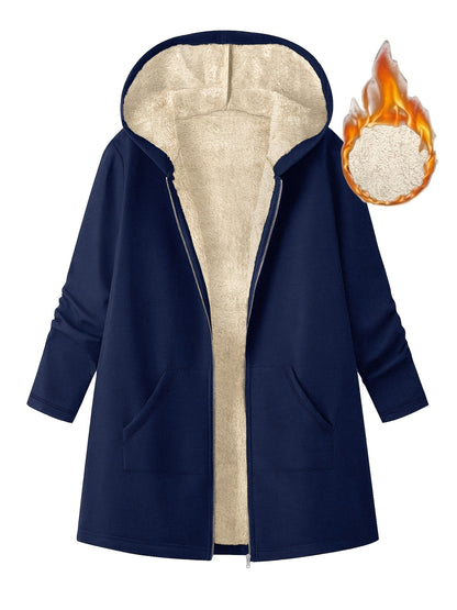 Plus Size Women's Winter Hooded Jacket - Ultra-Warm Plush Coat