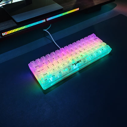 HXSJ 61-Key Gaming Keyboard - Full Transparent RGB Backlit USB-C