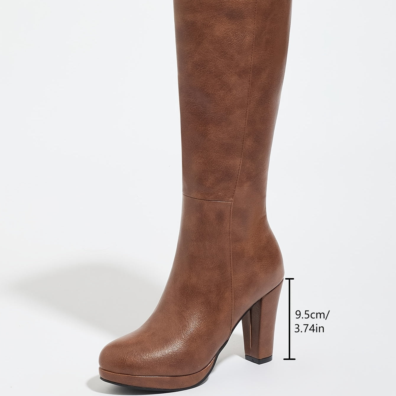 Women's High Heel Ankle Boots - Thick Platform Round Toe