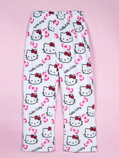 Hello Kitty Women's Flannel Sleep Pants - Thick Warm Winter