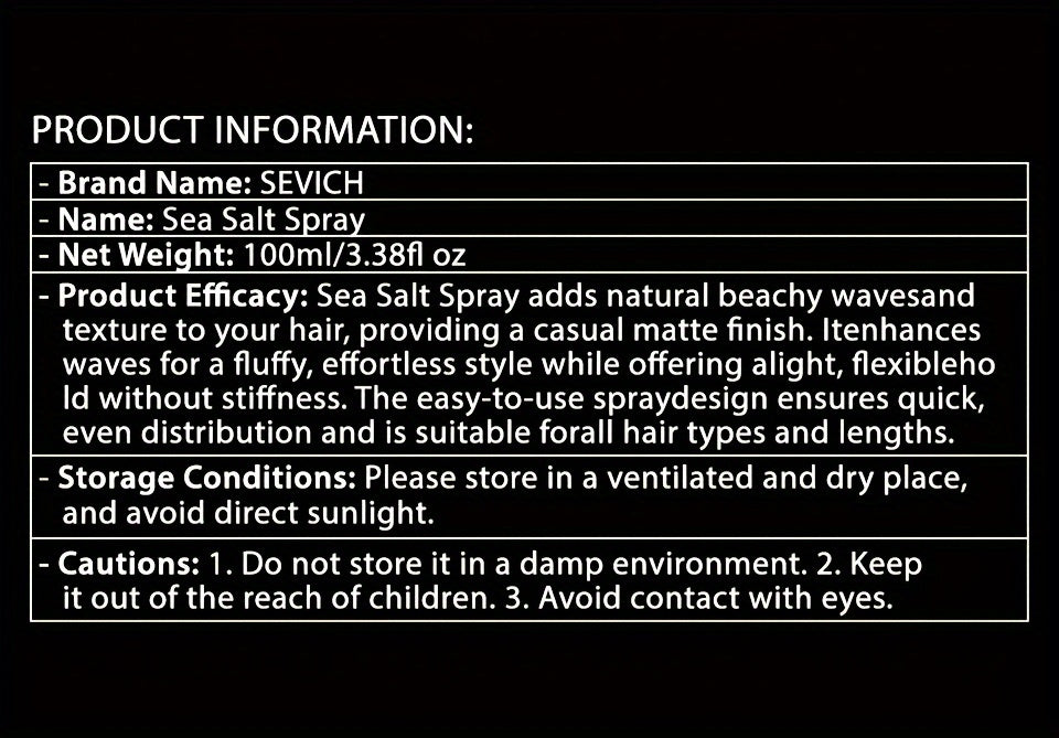 SEVICH Sea Salt Spray for Hair - Volume Texture Beach Waves