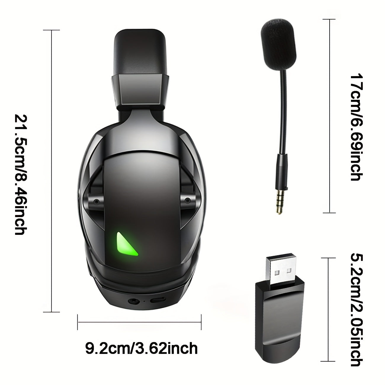 Wireless Gaming Headset - 3 Modes with 48Hr Battery & Surround Sound