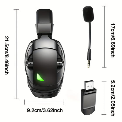 Wireless Gaming Headset - 3 Modes with 48Hr Battery & Surround Sound