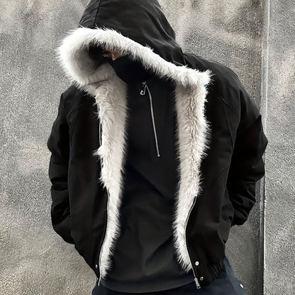 Hooded Warm Jacket with Fur Collar