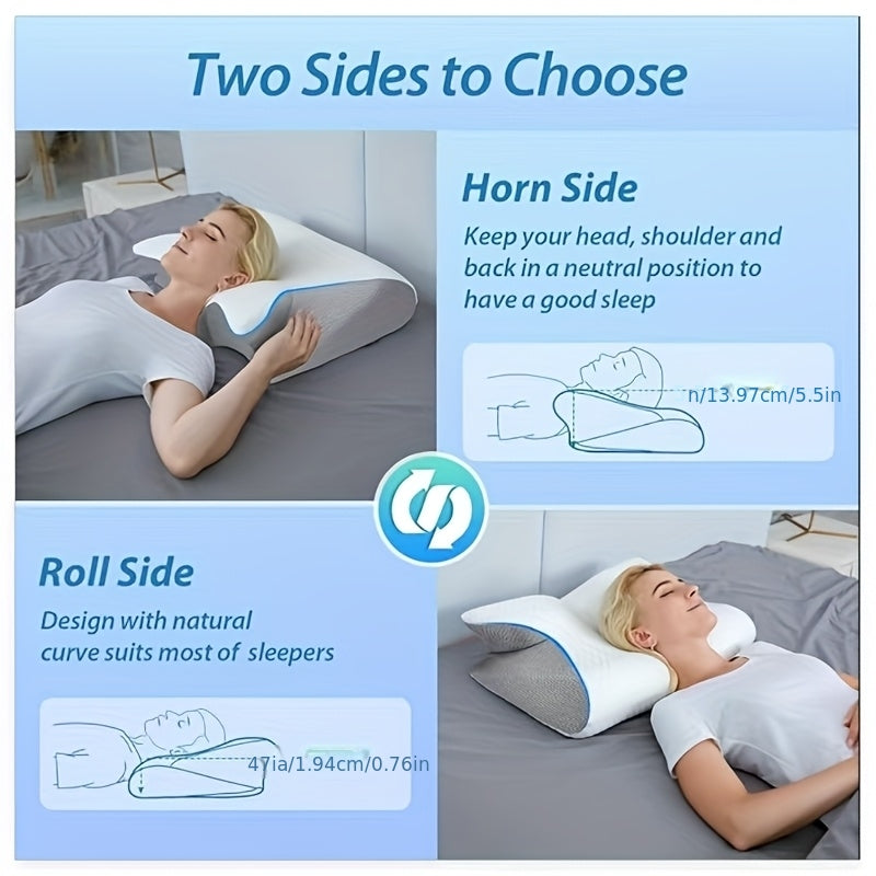 Ergonomic Neck Pillow for Side, Back, and Stomach Sleepers