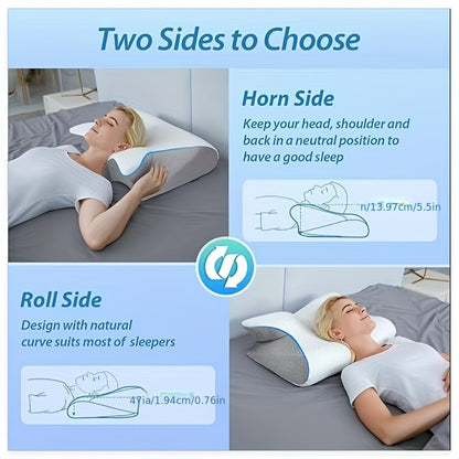 Ergonomic Neck Pillow for Side, Back, and Stomach Sleepers