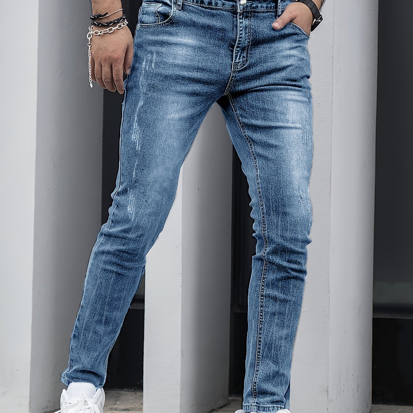 Men's Slim-Fit Stretch Denim - Button-Fly Skinny Jeans