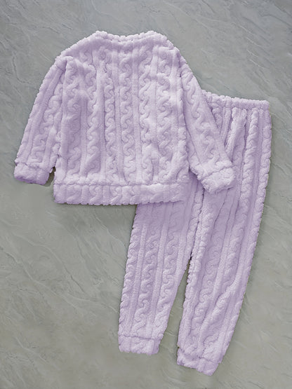 Thick Warm Pajama Set - Jacquard Bear Flannel