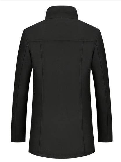 Men's Autumn/Winter Tweed Coat - Business Double-Breasted Wool