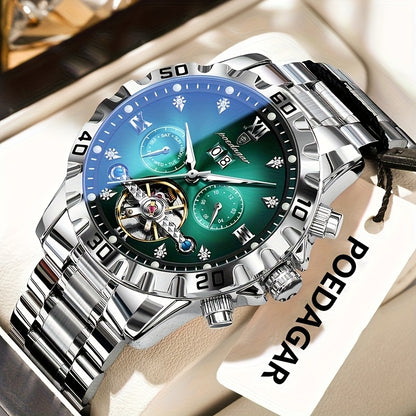 POEDAGAR Men's Luxury Business Watch - Automatic Waterproof