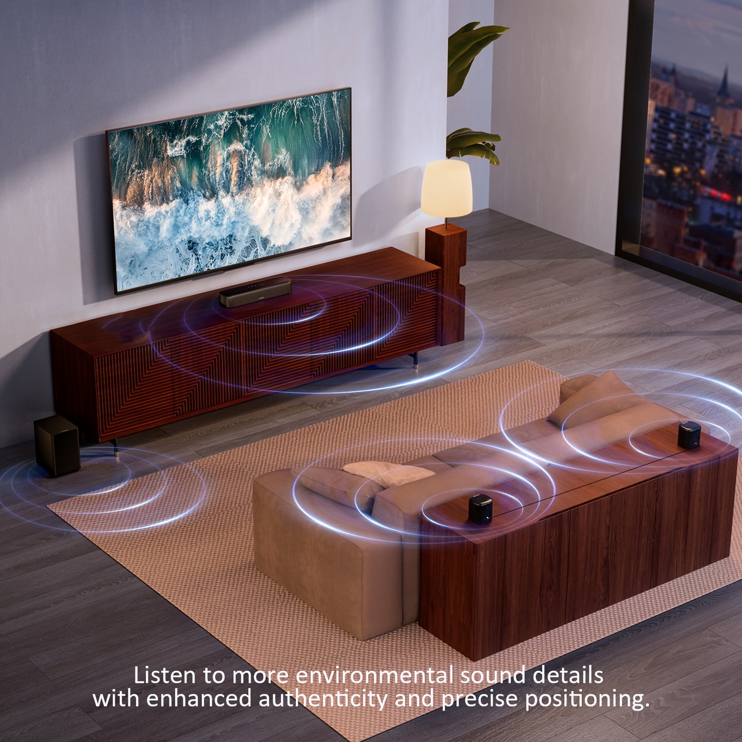 ULTIMEA 7.1ch Surround Sound Bar - 330W 4 Speakers TV System