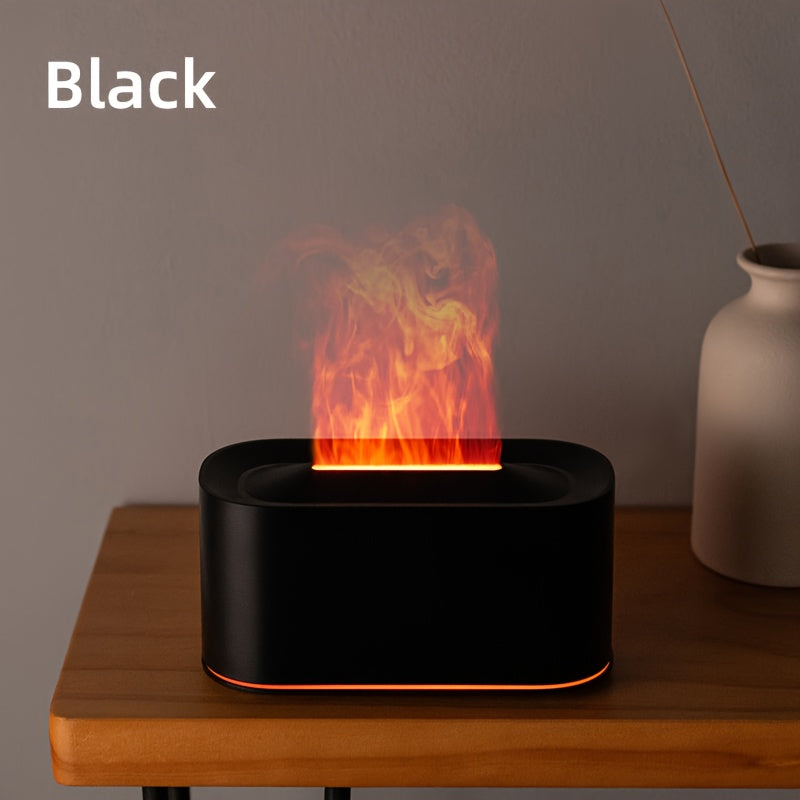 USB Flame Aroma Diffuser - Essential Oil Humidifier with Nightlight