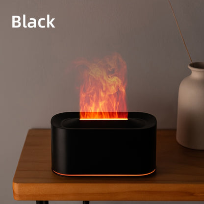 USB Flame Aroma Diffuser - Essential Oil Humidifier with Nightlight