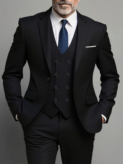 Men's 3pcs Suit Set - Blazer Vest Pants Elegant